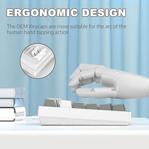 ATTACK SHARK X820ULTRA Wireless Gaming Mechanical Keyboard with TFT Smart Display&Knob,Side Printed PBT,Gasket Mounted 75% TKL Keyboard,BT5.0/2.4GHz/USB-C,RGB Backlit（White Contour,Shark Switch - Poueer