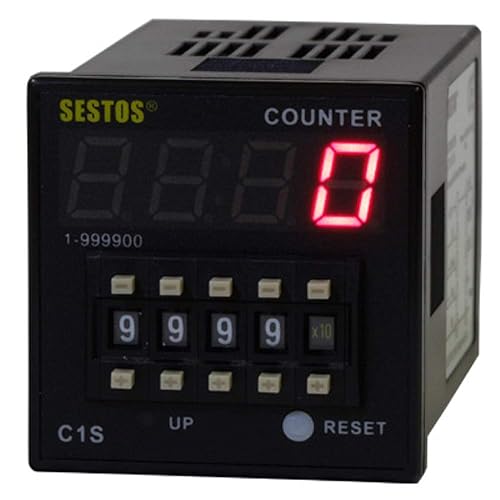 Digital Counter C1S-R-220 AC 100-240V Maximum Speed 5kcps. NPN and PNP inputs can be Switched. Input Signal: Input, Pause, Reset. Output: Relay - Poueer
