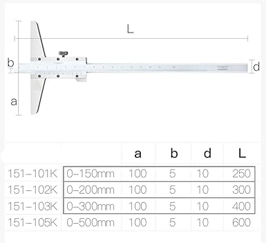 General Tools Depth Gauge Vernier Caliper 0-150mm 0-200mm,0-300mm (Digital 150mm(Double-Hook)) - Poueer