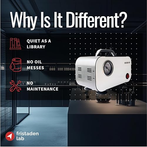Fristaden Lab Vacuum Pump | Oilless Pump for Filtration | USA Company + 1 YR Warranty - Poueer
