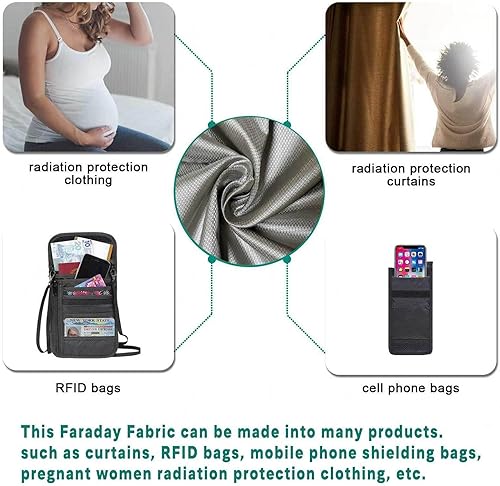 EMF Fabric Shielding EMF Fabric Cloth Copper/Nickle Faraday Cage DIY Fabric for Smart Meters Prevent from Radiation/Singal/WiFi/Shields RF Signals,silver-3x1.1m - Poueer