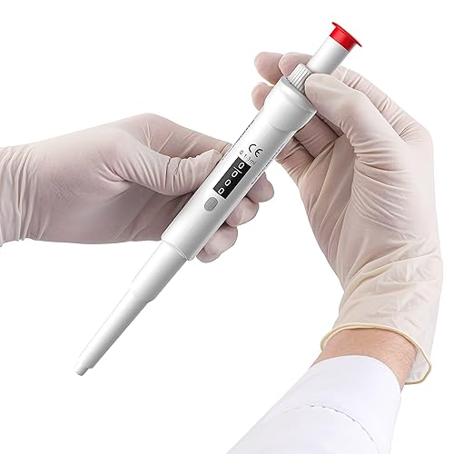 Adjustable Micropipette, Universal Tip Cone ISO 8655 Calibrated Pipette, Pack of 4 Including 0.1-2.0 µL, 2-20 µL, 20 – 200 µL, 100 – 1000 µL - Poueer