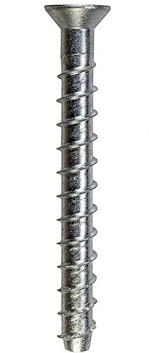 Simpson Strong-Tie THDB25312CS Titen HD 1/4 in. x 3-1/2 in. Zinc-Plated Countersunk Head Heavy-Duty Screw Anchor (50-Qty) - Poueer