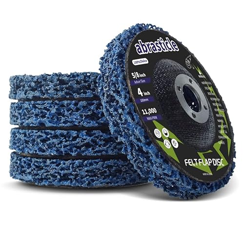 10 Pcs 4-1/2 Inch Poly Strip Wheel Disc Rust Remover Wheel, 7/8' Angel Grinders Clean Tool, Strip Discs for Angle Grinder Remove Rust Paint Clean Welds Paint Grinding Wheel Blue - Poueer
