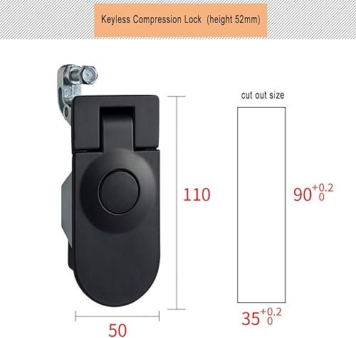 Compression Latch Flush Mount Trigger Latch Height 52mm, Compression Latch for RV Camper Car Truck Marine (Black Keyless, 5 Packs) - Poueer