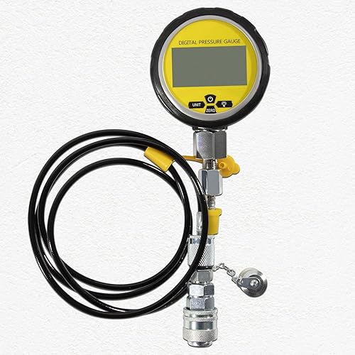 10000PSI Digital Hydraulic Pressure Test Coupling Kit Hydraulic Pressure Gauge Kit for Excavator Construction Machinery 1 Gauge 1 Test Hose 2 Couplings 700BAR/70Mpa - Poueer