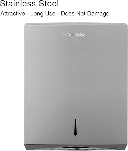 Paper Towel Dispenser, Commercial Stainless Steel Tri-fold/Multi-fold/C-Fold Paper Towel Holder Wall Mount Key (Gold) - Poueer