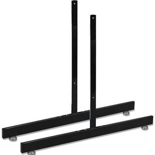 Only Garment Racks Black Gridwall T Base Rectangular Tube With Levelers (Economically Sold in a Set of 3 Pairs) Black Finish - Poueer