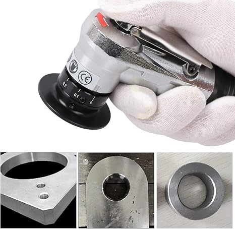 Mini Pneumatic Chamfering Machine,JIUNENG Metal Edge Beveler with Replace Blades 8pc（C 45 Degree/R1.5 Arc) and Bearings 4pc - Poueer