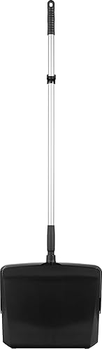 Remco - A Vikan Company 62509 Lobby Dustpan with Broom, Polypropylene/Polyester/Aluminum, 7' X 14' Bin, 37' Handle, Black - Poueer