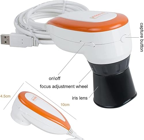 Iriscope Iridology Camera, 5.0 Mp USB Iris Analyzer Iridology Camera, 5.0m Pixels USB Left/Right Lamp Analyzer/Analysis Iridology Camera with Pro Iris Software - Poueer