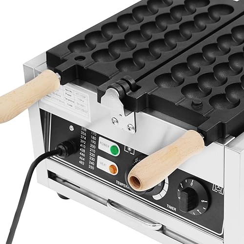 10 Molds Waffle Maker,110V Mini Waffle Maker,Nonstick Waffle Iron with Adjustable Time & Temperature Control for Bakeries, Restaurants (10 Molds Waffle) - Poueer