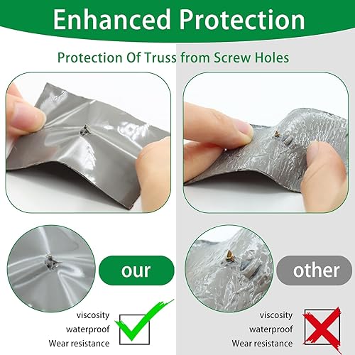 Butyl Joist Deck Tape, 2' X 50' Deck Joist Tape Waterproof Flashing Tape, Weather Resistance Self-Adhesive Joist Tape Decking for Deck Joist Beams Protection(12 Rolls) - Poueer