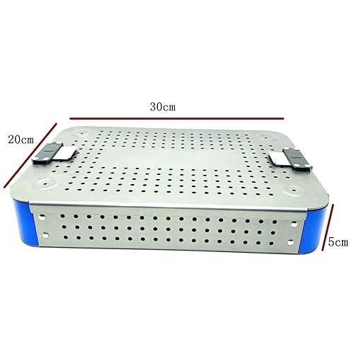 Instrument Sterilization Tray Box with Silicone mat 300mm*195mm*65mm Disinfection Sterilization ultrasonic Basket case ultrasonic Cleaning Washing Sterilization Trays opthalmic ENT - Poueer