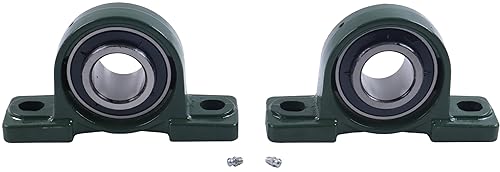 2X Bore 1-5/8' Pillow Block Mounted Ball Bearings UCP209-26 P2B-SC-110 Solid Cast Iron Base - Poueer