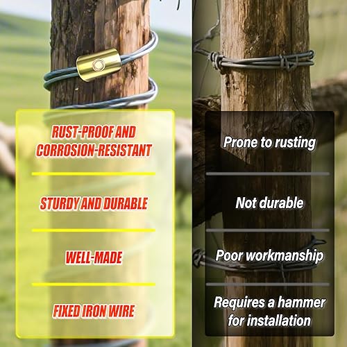 200Pcs Cat Claw Fasteners, Reuse Galvanized Fence Staples with Drill Bit for Wire Fencing Mesh - Poueer