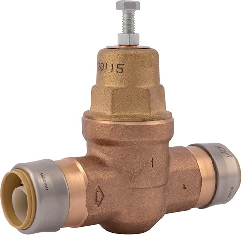 SharkBite 3/4 Inch EB45 Direct Pressure Regulating Valve, Push to Connect Brass Plumbing Fittings, PEX Pipe, Copper, CPVC, PE-RT, HDPE, 23808-0045 - Poueer