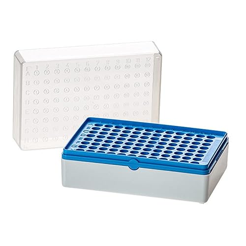 Simport BioTube T100-50R Polypropylene Tube Rack, Storage Box Only, Red (Case of 10) - Poueer