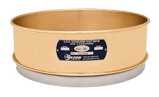 12' Sieve, Brass/Stainless, Full Height, No. 20 - Poueer