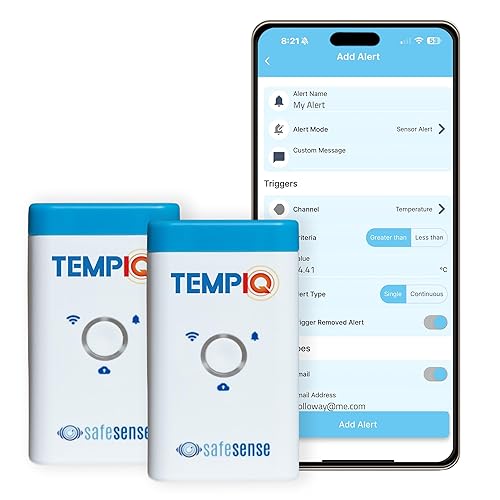 TEMPIQ WiFi 2-Pack Temperature & Humidity Sensor - App Integration, Alerts, Helps Monitor 2nd Home, AirBnb, RV, Pets,Freezer and Server Room, Remote Indoor & Outdoor Hygrometer & Thermometer - Poueer