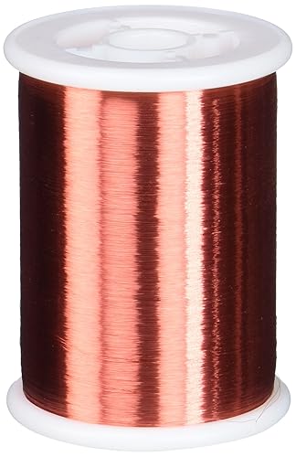 Remington Industries 43SNSPR 43 AWG Magnet Wire, Enameled Copper Wire, 1.0 lb, 0.0024' Diameter, 66092' Length, Red - Poueer
