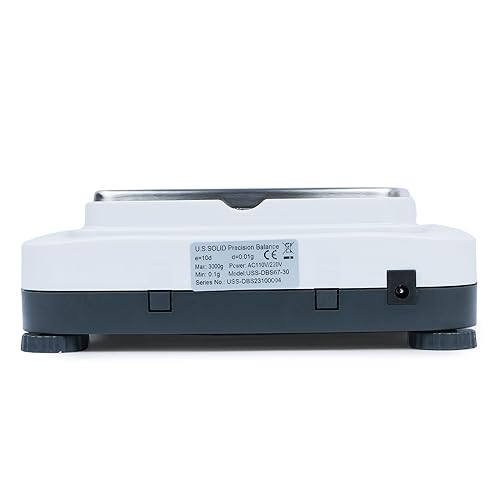 U.S. Solid Digital Lab Scale 2000g/4.4lb x 0.01g - Precision Analytical Balance Kitchen Jewelry Scientific Weighing - AC/DC Power - Poueer