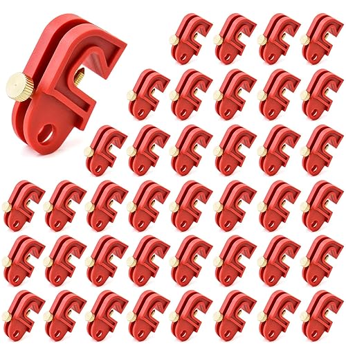QWORK Universal Circuit Breaker Lockout Device, Pack of 40, Suitable for Single and Multi-Pole Breakers - Poueer