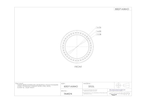Timken 48393 Tapered Roller Bearing, Single Cone, Standard Tolerance, Straight Bore, Steel, Inch, 5.3750' ID, 1.5625' Width - Poueer