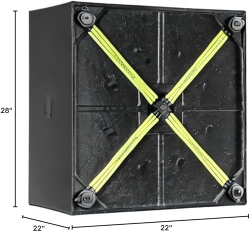 FLAT AUTO-Adjust GS22 Self-Stabilizing, Square Table Base | 22'x22' Span, Cast Iron, Fits Up to 30' Table Tops, with Self-Stabilizing PAD Technology, Perfect for Restaurants & Cafes - Poueer