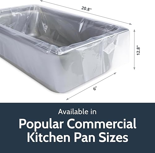 PanSaver Hotel Clear Round Pan Liners for Easy Clean Up - Disposable Buffet Pan Liners, Ovenable up to 400F (9 & 11 Quart Round Pan Liner - 18 x 20 IN) - Poueer