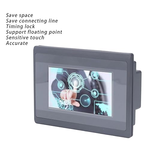 PLC HMI All in One 4.3in, HMI TFT LCD Display Module 32 bit ARM9, 128M NAND Flash, Compatible with for FX3U - Poueer