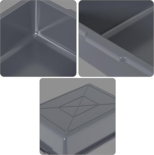 Readsky 12 Packs 13 L Plastic Commercial Bus Tub, Plastic Restaurant Dish Washing Box, Gray - Poueer