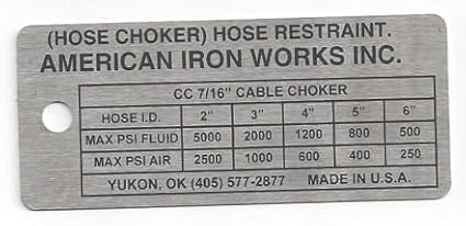Cable Choker Hose Restraint CC 7/16' L - Poueer
