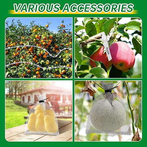 25Pcs 8 x 12 inch Fruit Protection Wire mesh Bags, 304 Stainless Steel Wire, Gophers Resistant Stainless Steel Mesh, Root Protection mesh Bag for Fruits, Berries, Vegetables - Poueer