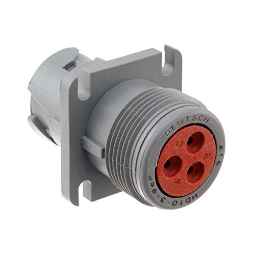 Deutsch - TE CONNECTIVITY - HD10-3-96P - Circular Connector, HD10 Series, Wall Mount Receptacle, 3 Contacts - Poueer