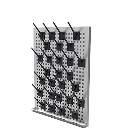 FSYD Stainless Steel 27 Pegs Lab Glassware Drying Rack, 304 Stainless Steel Board, Wall-Mount Laboratory Drying Draining Racks, Detachable Pegs for Laboratory Utensils (Black) - Poueer