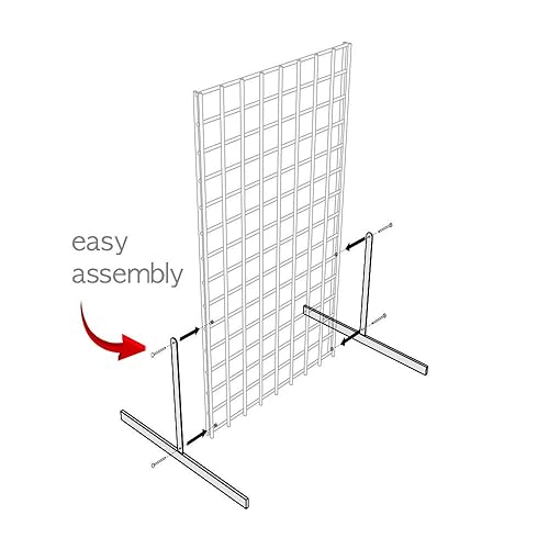 Only Hangers 2' x 6' Gridwall Panel Tower with T-Base Floorstanding Display Kit, 3-Pack White … - Poueer