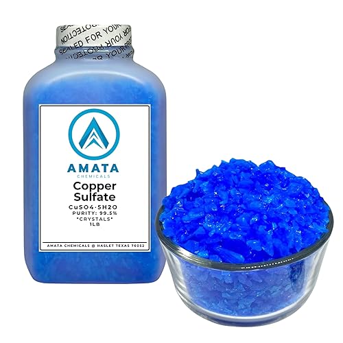 Copper Sulfate Crystals 99.5% Pure, 1 lb Bottle - Poueer
