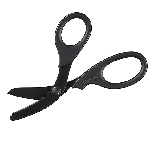 XSHEAR® 7.5” Black Titanium Coated Extreme Duty Trauma Shears. Tough and Durable Medical Scissors for The Paramedic, EMT, Nurse or Any Emergency Healthcare Provider - Poueer