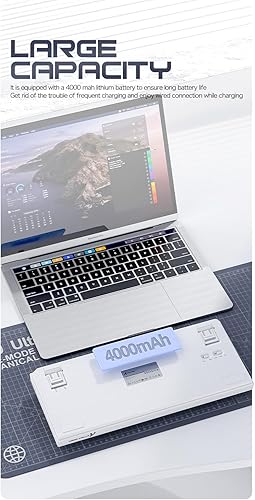 ATTACK SHARK X820ULTRA Wireless Gaming Mechanical Keyboard with TFT Smart Display&Knob,Side Printed PBT,Gasket Mounted 75% TKL Keyboard,BT5.0/2.4GHz/USB-C,RGB Backlit（White Contour,Shark Switch - Poueer