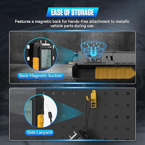 PT530 Digital Manometer,Air and Gas Pressure Tester,Dual Differential Digital Manometer,-100 to 300 Kpa Measurement Range,10 Pressure Units,Data Locking,Storage and Flashlight - Poueer