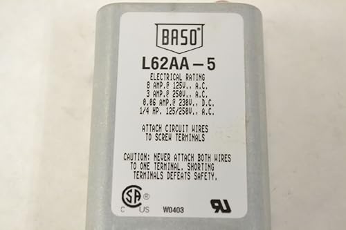 NEW JOHNSON CONTROLS L62AA-5 BASO SAFETY PILOT SWITCH 125V-AC 1/4HP 8A B308580 - Poueer