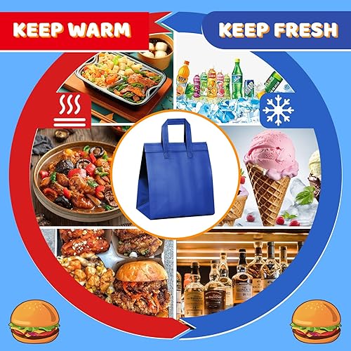 Hushee 200 Pcs Insulated Take out Bags Bulk Thermal Insulation Take Away Bags Disposable 10.24x11.02x6.69 Inch for Grocery Lunch Hot Cold Frozen Food Delivery Shipping Cooler(Black) - Poueer