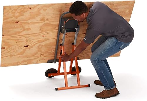 BORA Next Gen Panel Carrier, Panel Dolly and Table Saw Feed Stand That Adjusts from 28” to 38” H, PM-1850 - Poueer