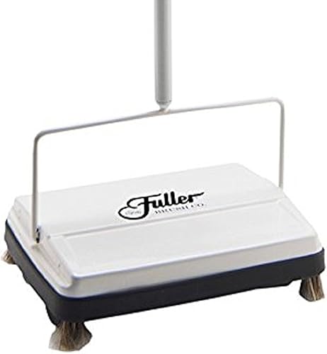 Fuller Brush 17042 Electrostatic Carpet & Floor Sweeper with Additional Rubber Rotor - 9' Cleaning Path - Lightweight - Ideal for Crumby & Wet Messes - Works On Carpets & Hard Floor Surfaces - Gray - Poueer