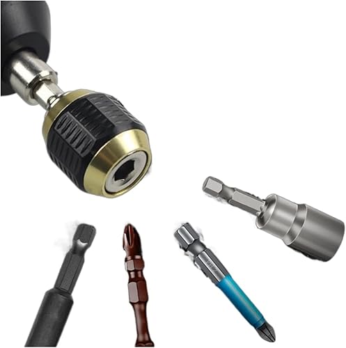 2pcs 50/60mm Drill Chuck Screwdriver Impact Driver Adapter Quick Change Keyless Drill Bit Chuck Hex Shank Adapter Converter Tool Chuck(50mm) - Poueer