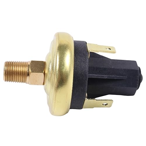 SPDT 20psi±3psi 1/8 NPT Male 1/4 Blade Adjustable Air Pressure Switch Pressure Control Compatible with Air Oil Water and Vacuum Applications - Poueer