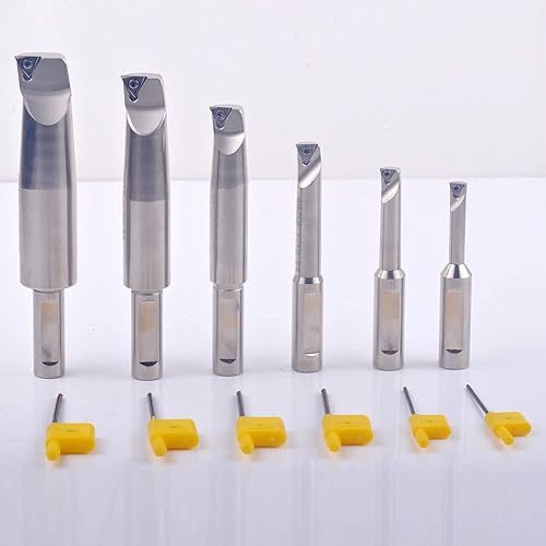 1/2 Shank Indexable Boring Bar 6pcs Set 1/2' - 3' and 6pcs Carbide Inserts - Poueer