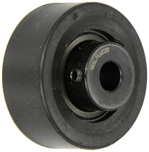 Sealmaster SRC-16 Ball Bearing Cartridge Unit, Setscrew Locking Collar, Felt Seals, Rubber Housing, Inch, 1' Bore, 2-17/32' OD, 1-3/8' Width, Misalignment Angle - Poueer