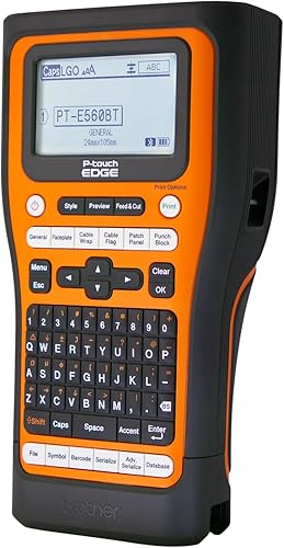 Brother PT-E560BTVP P-Touch Edge Handheld Industrial Label Printer with Bluetooth and Dual auto-Cutter (up to 24mm Labels) - Poueer